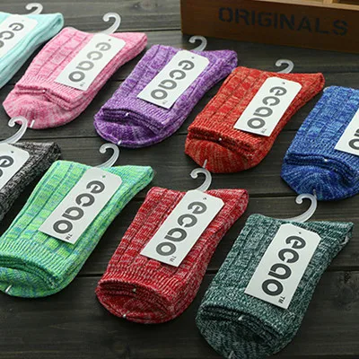 

High Quality Winter Thick Socks Women Korean Brand Cotton Warm Casual Socks Vintage Long Thermal Socks 6psirs/lot