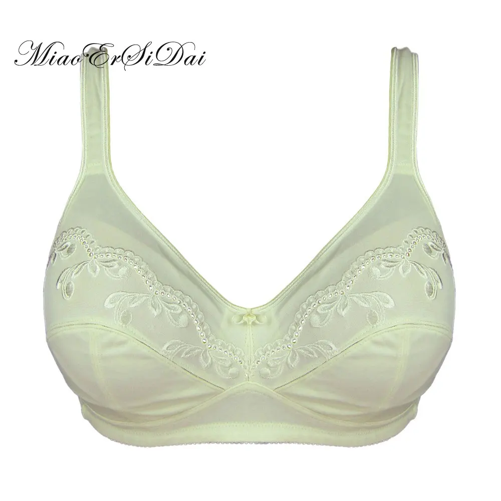 MiaoErSiDai Embroidery Unlined Wire Free Bra Comfortable Bras for Women