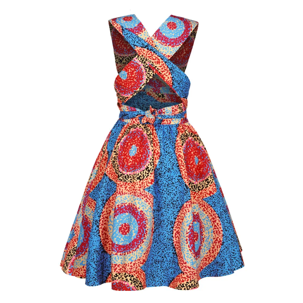 Принт африканские платья Женская традиционная африканская одежда Дашики Анкара сарафан элегантный многоразовая одежда Африканский батик одежда