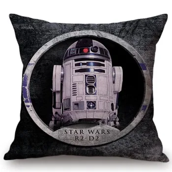 

Fashion Yoda Robot Classic Film Cushion Cover Star Wars Characters Printing Cool Pattern Cotton Linen Sofa Throw Pillow Cover