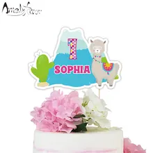 Альпака Бумага торт Топпер животные тема торт Топпер вечерние поставки дети день рождения украшения Альпака ребенок душ на заказ