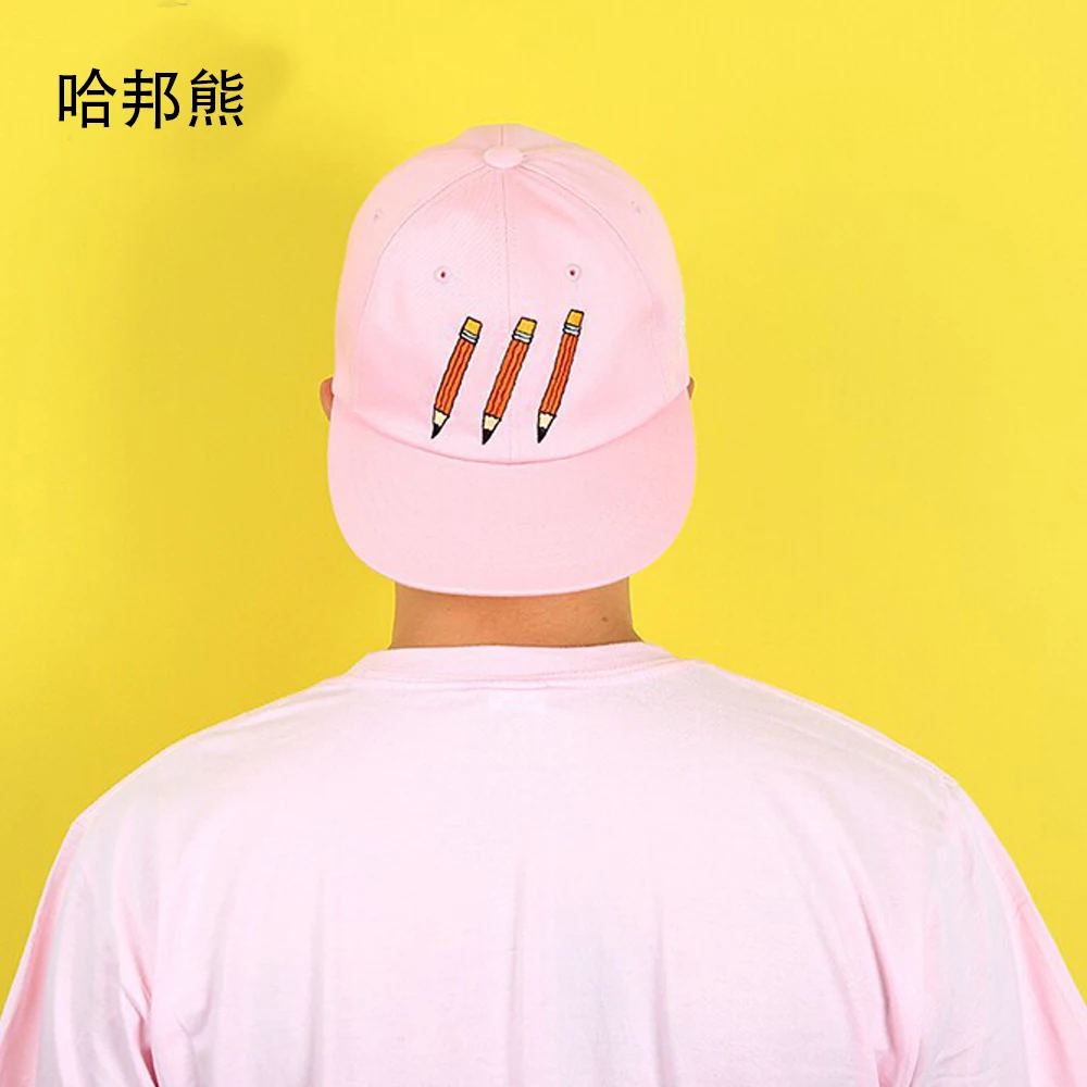 

2017 New Fashion Pencil Print Cotton Women Baseball Caps Summer Sun Hats Peaked Caps Adjustable Wholesale Fast Shipping