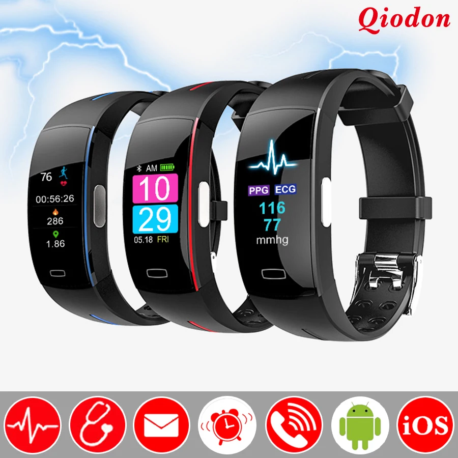 

Color Screen Waterproof Fitness Bracelet Smart Wristband Electrocardiogram Heart Rate Blood Pressure Monitor Smart Bracelet Band