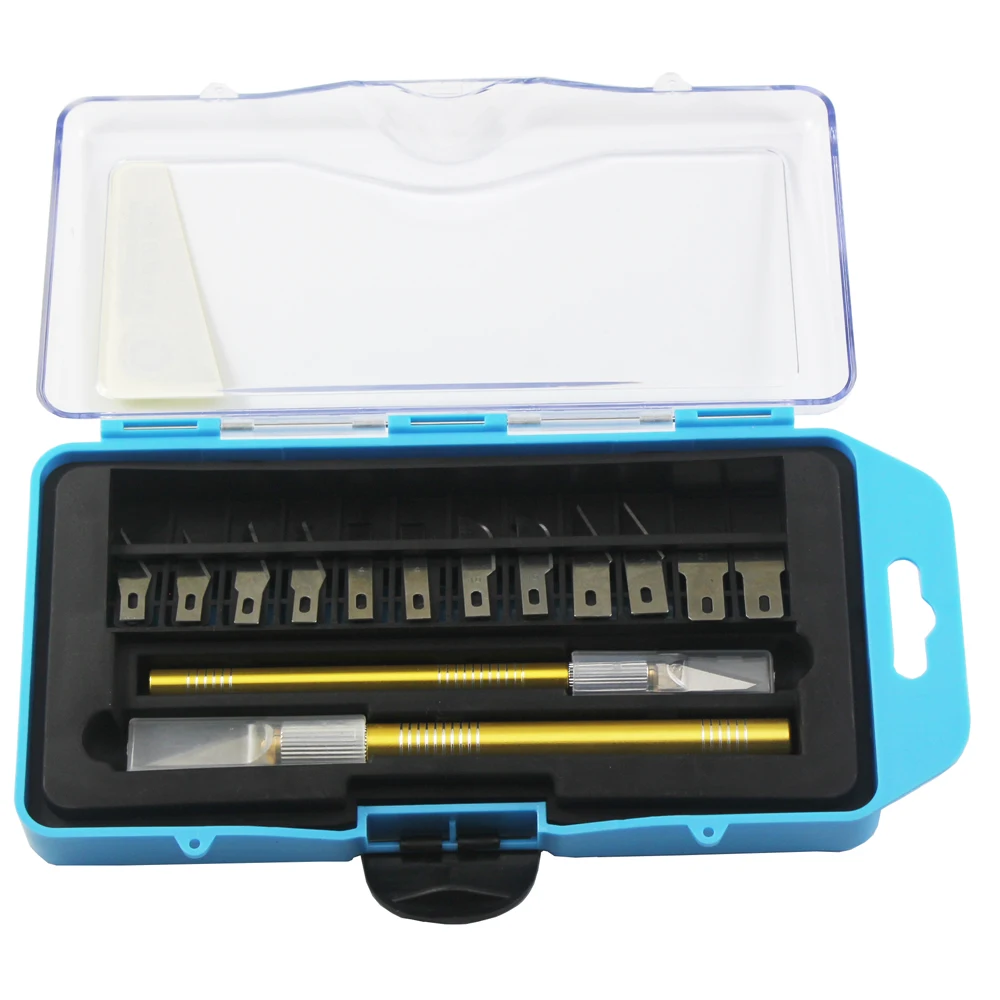 Deluxe DIY Engraving Tool Kit Repairing Cutter Set Multipurpose Craft Knife Scalpel with 12 Blades (10)