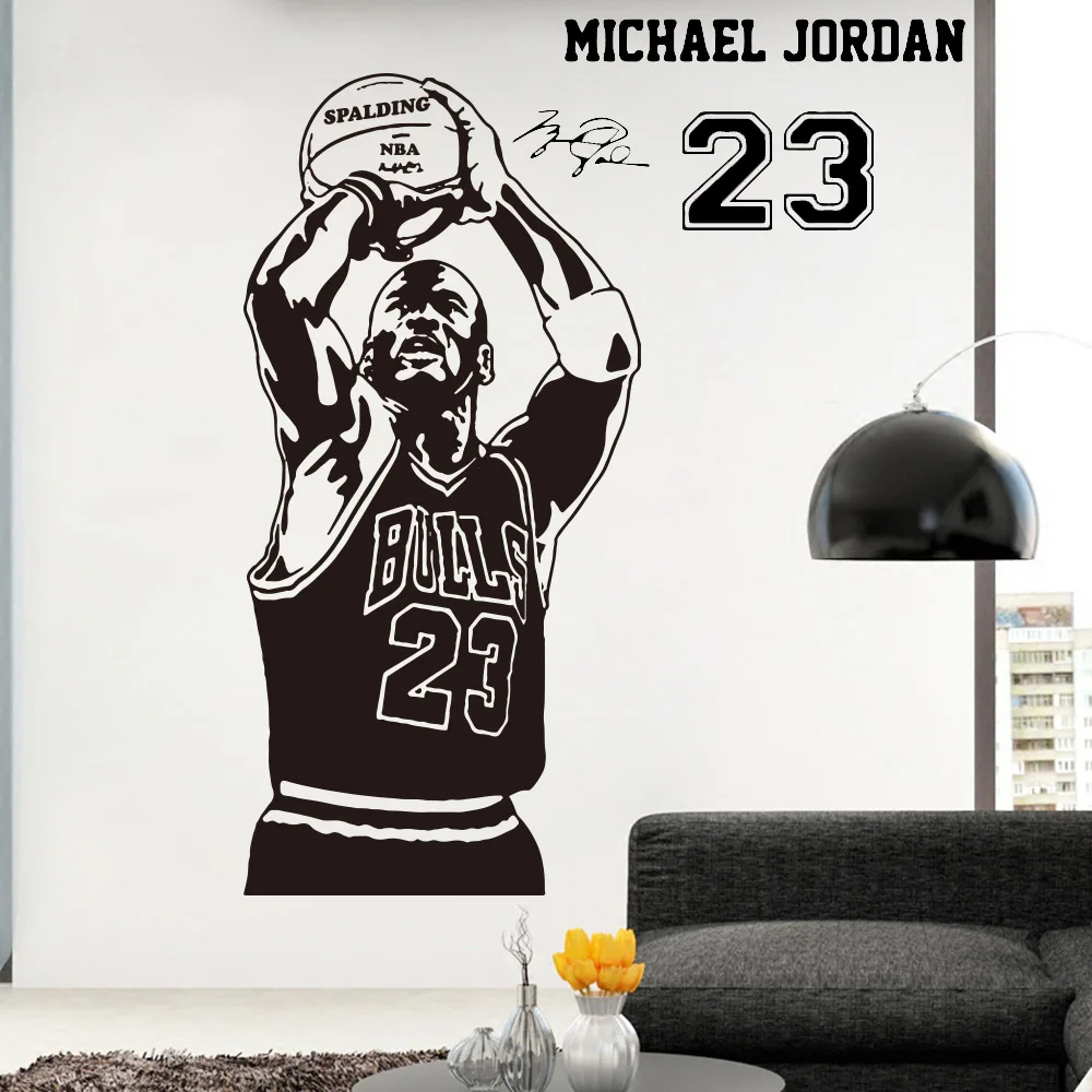 

Basketball The Shoot 23 Michael Jordan Wallpaper Home Decoration Wall Sticker For Living Room Kids Room Decoration Murals Poster