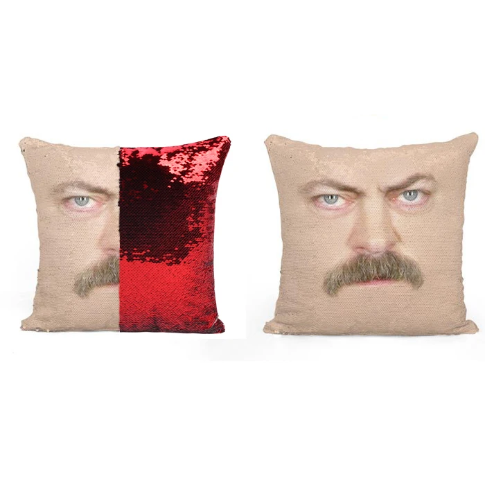 sequin pillow with face