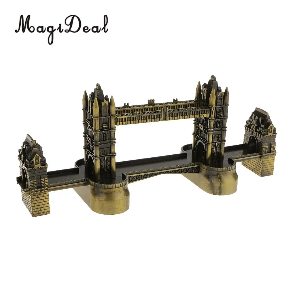 MagiDeal 10cm Vintage Metal Model London Tower Bridge Statue Model for Bedroom Home Bars Cafes Restaurants Decor