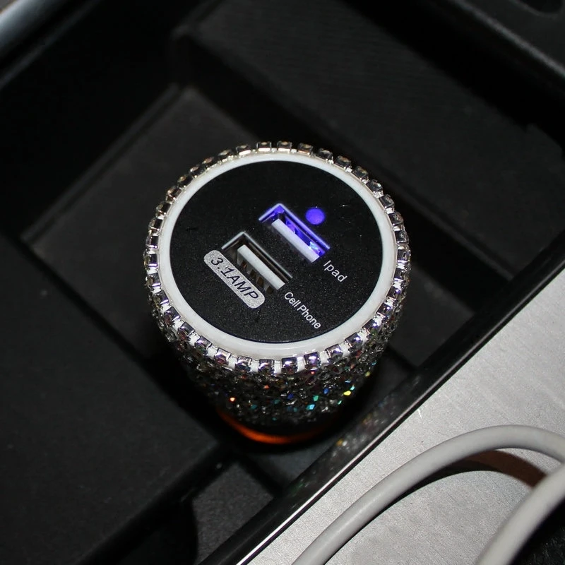 Crystal-Rhinestones-Quick-Charge-3.1-Car-Charger-for-Mobile-Phone-Dual-Usb-Rotate-Fast-Charging-08