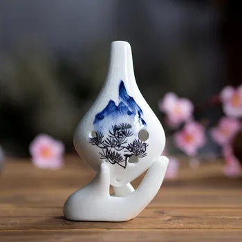 

The new alto C 6 hole AC adjustable ocarina Ice crack hand-painted painting design Welcome to wholesale school