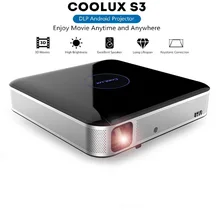 COOLUX S3 DLP Projector 3D Bluetooth 1100 ANSI 1280 x 800P Support 4K 2.4 / 5GHz WiFi Bluetooth 4.0 Home Theater Player