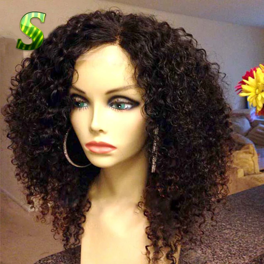7A Peruvian Virgin Kinky Curly Lace Wig Curly Lace Front Wig Human Hair