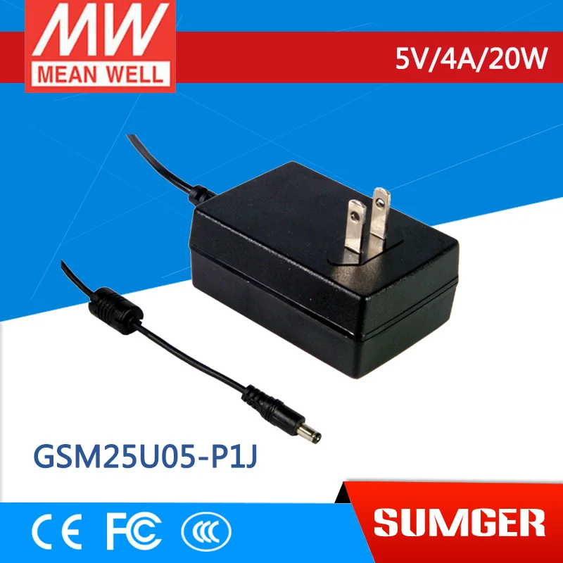 [CB] означает хорошо оригинальный gsm25u05-p1j 10 шт. 5 В 4A Meanwell gsm25u 20 Вт AC- dc Высокая