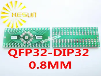 

10PCS QFP32 turn DIP32 With Grounding Plate TQFP LQFP EQFP 0.8MM Pitch IC adapter Socket Adapter plate PCB Connector