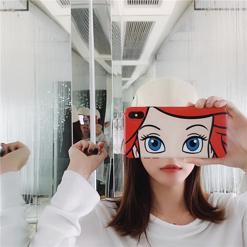

cute Mermaid Big Eyes case For iphone X XS Max XR 6 s 7 8 plus Glossy Cartoon Toy Story Buzz Lightyear silicon soft couple cover