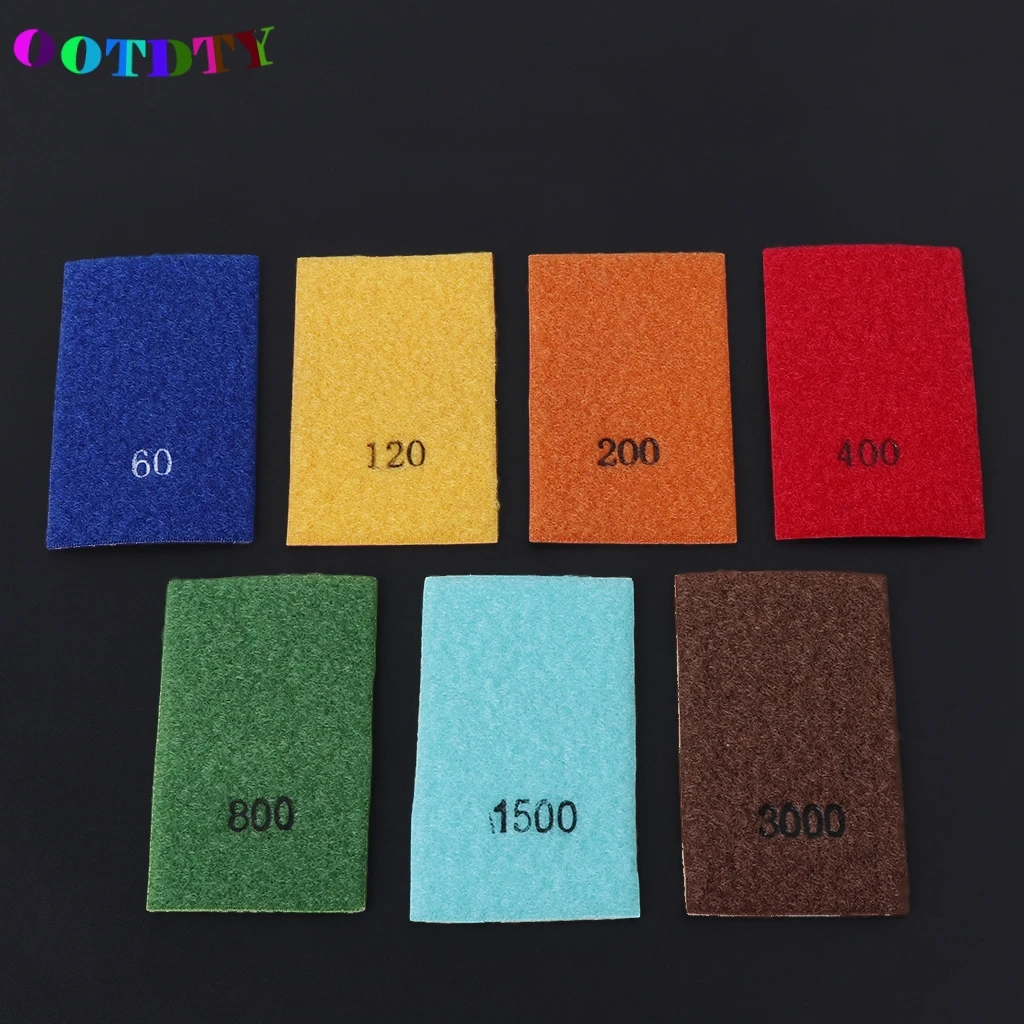 

OOTDTY Electroplated Diamond Hand Polishing Pad Strip 60-3500 Grit Hook and Loop Backed