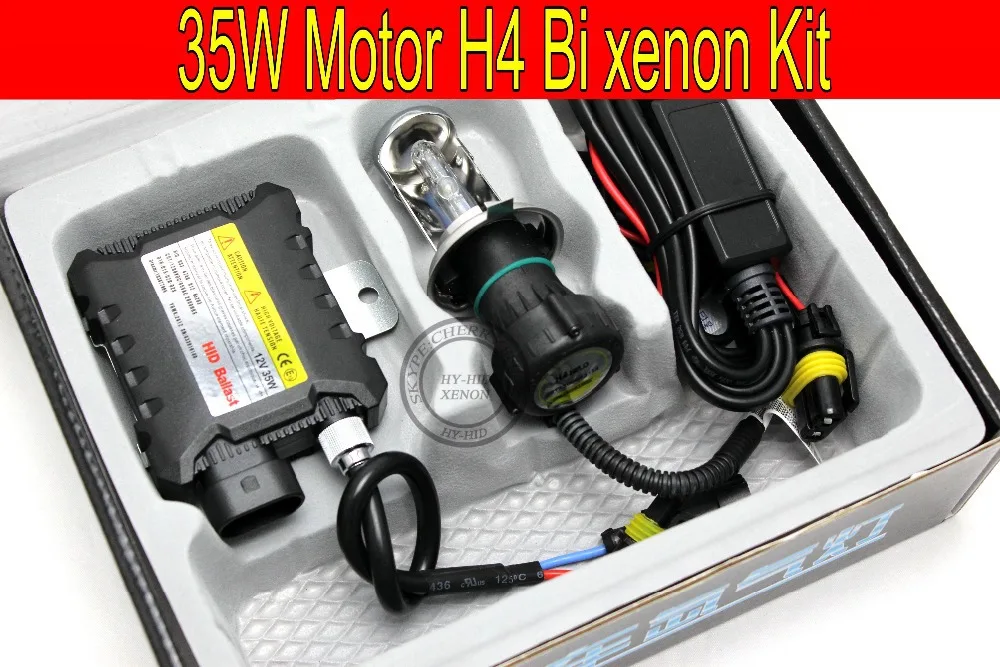 1 комплект 35 Вт H4 Hi/low мотоцикл bi комплект для переоборудования ксенона hid/Xenon комплект тонкий балласт, 3000 K, 4300 K, 6000 K, 8000 K, 10000 K, K