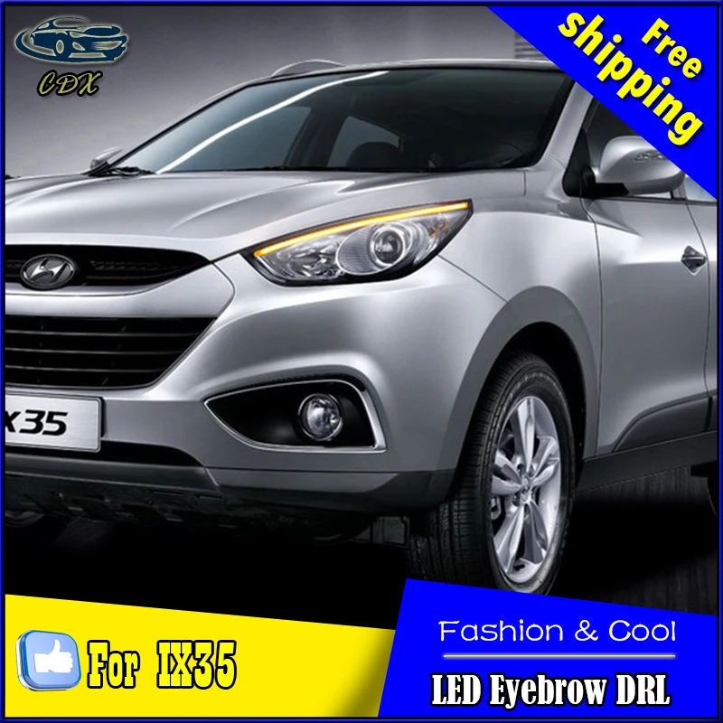 

Car Styling LED DRL for Hyundai IX35 2010-2015 New Tucson Eye Brow Light LED External Lamp Signal Parking Accessories