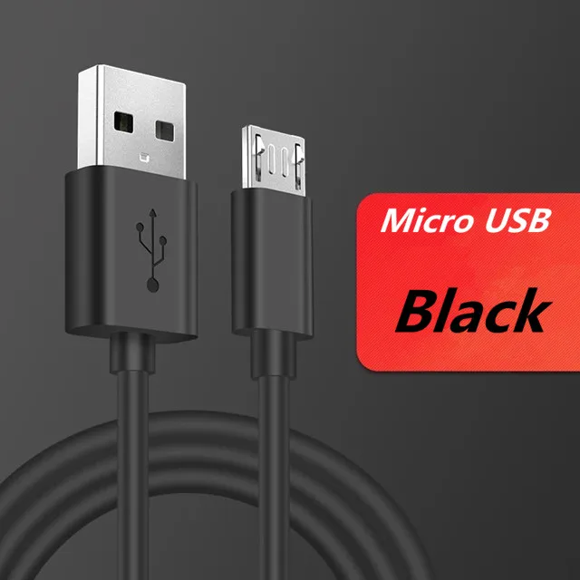Кабель Micro USB SUPTEC, шнур для быстрой зарядки и передачи данных, зарядное устройство для мобильного телефона на Android, для samsung S8, A50, Redmi, Note7, USBC, type C - Цвет: Black