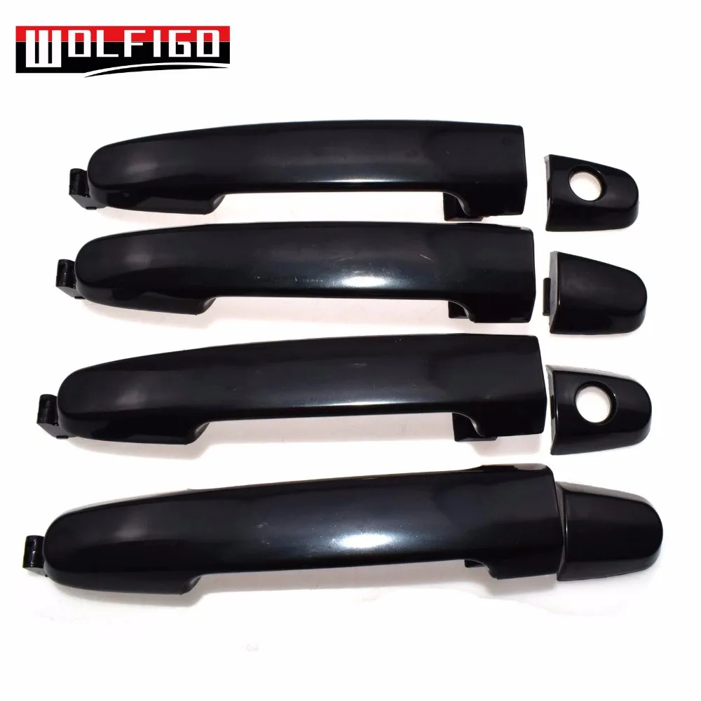 

WOLFIGO For TOYOTA Corolla Matrix 03-08 Scion Outside Door Handle Front Rear Left Right Smooth Black 69211AA010, 69211AA020 New