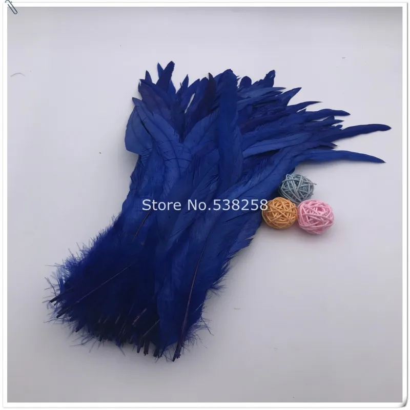 Buy 50pcs/lot 3 size royal blue Rooster Feathers Cheap Colorful Feathers For