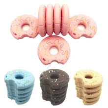 1Pc Baby Safety Silicone Teether Grinding Cookies Donut Pendant Teether Baby Bites Chew Toys for Newborn Boy Girls Dental Care