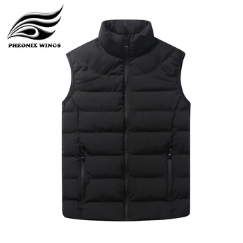 

2018 Brand New Winter Men Vest Warm Coat Sleeveless Jacket Casual Cotton Coat Slim Fit Man Plus Size M-4XL Black Waistcoat Male