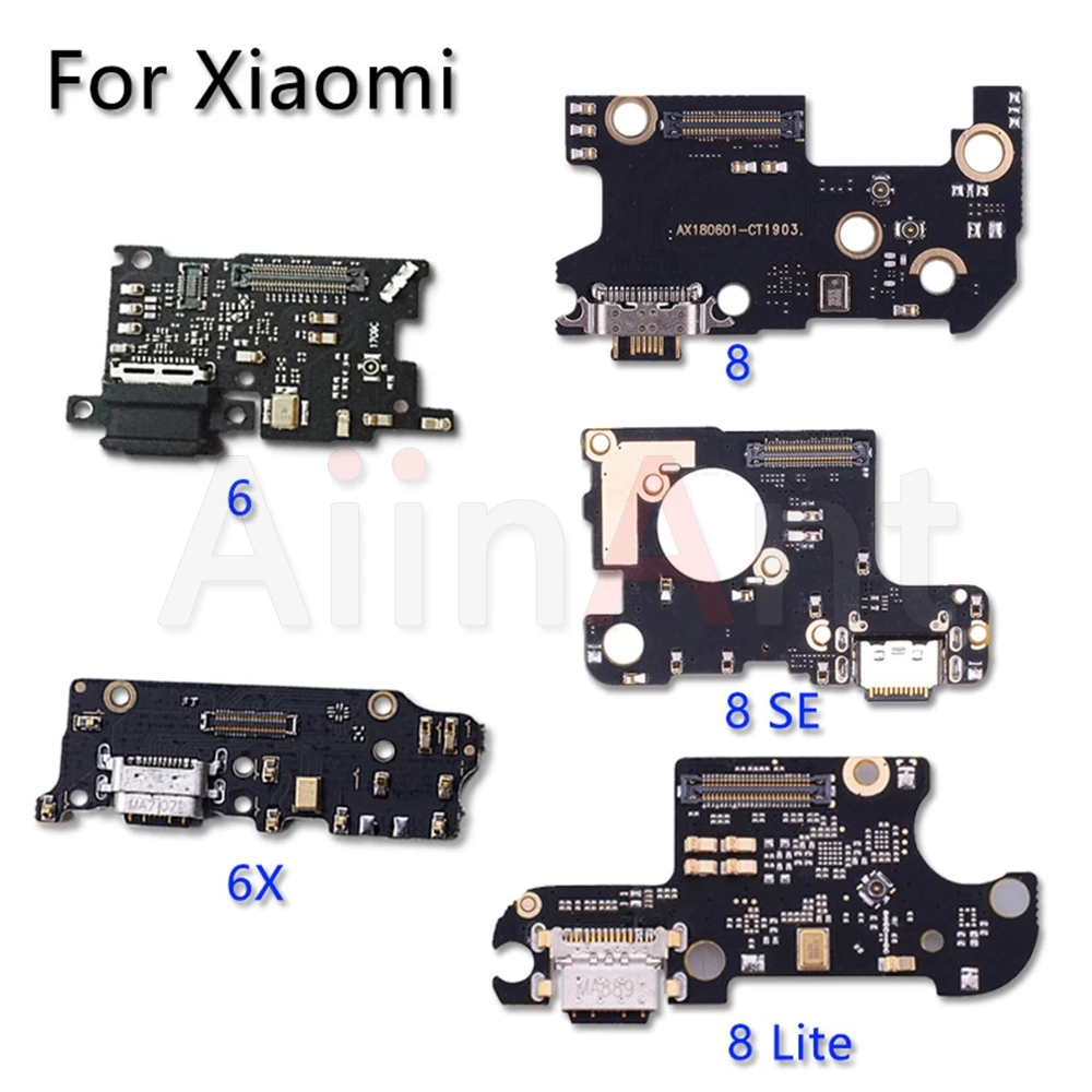 AiinAnt USB Дата зарядки порт Зарядное устройство Док-станция PCB разъем гибкий кабель для Xiaomi Mi 4 5 5X 5s Plus 6 6x8 8SE Lite