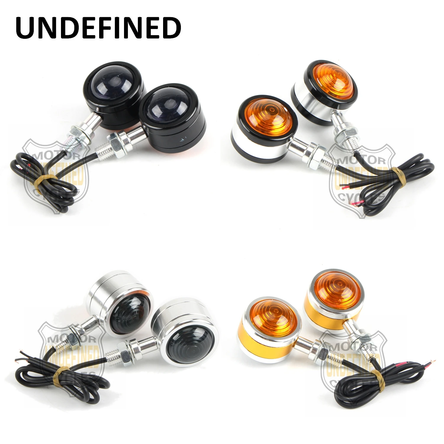 

Motorbike Motorcycle Parts Aluminum Small Round Double Lens LED Turn Signal Blinker Amber Indicato Light UNDEFINED