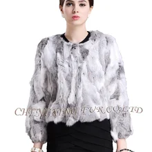 CX-G-A-80 Женская модная куртка с натуральным кроличьим мехом-новое поступление