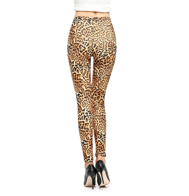 Леопардовые женские леггинсы с принтом модные сексуальные леггинсы тонкие леггинсы с высокой талией женские брюки