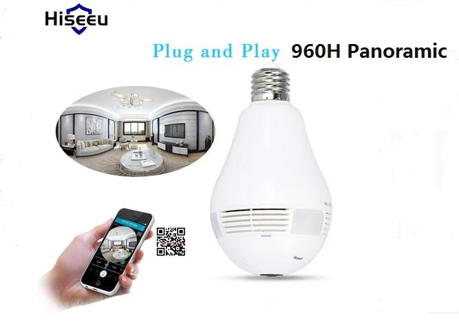 

Bulb Camera 1.3MP Wireless IP Camera Wi-fi FishEye 960P 360 degree Full View CCTV Camera WiFi Camera Panoramic Free Adapter
