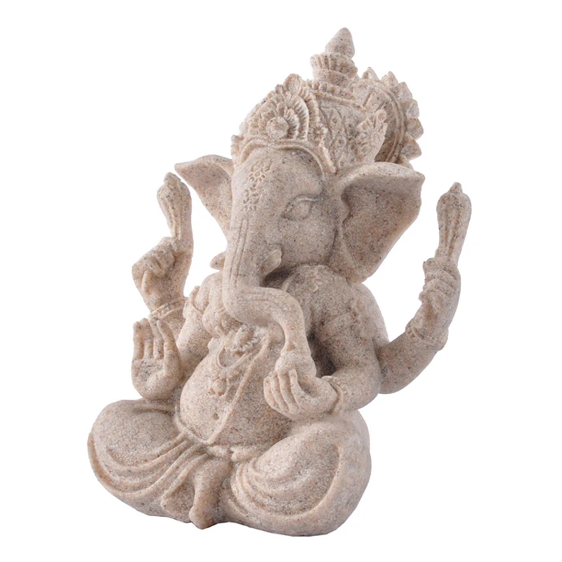Sandstone Buddha Figurine Statue Sculpture Decor Stone Figure Elephant Buddha Sandstone Statue Figurines Home Decor