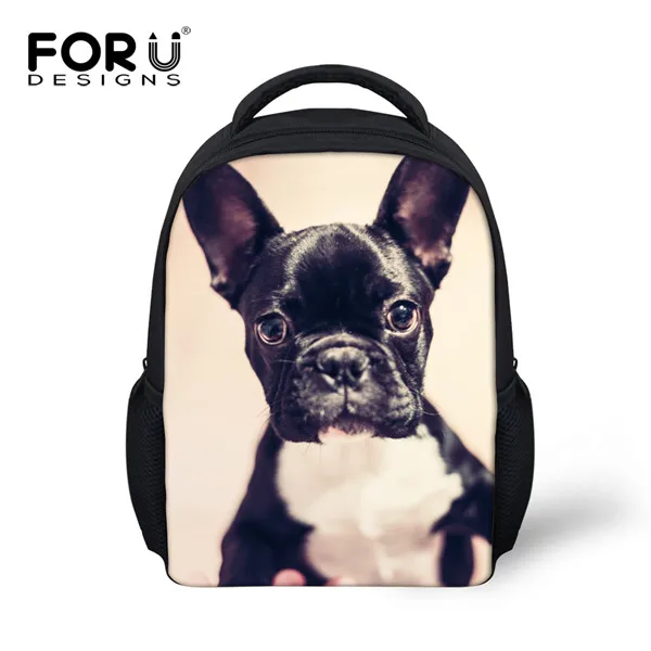 FORUDESIGNS/рюкзак с милым принтом мопса для детей, серый 12 дюймов, рюкзак для детского сада, рюкзак для мальчиков и девочек, Mochila - Цвет: Z1529F