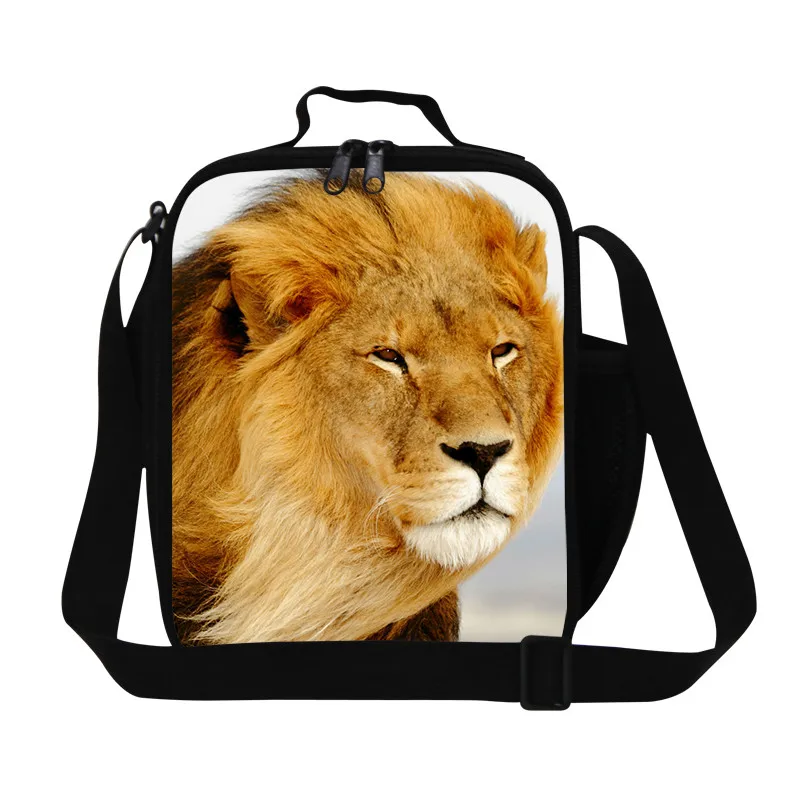 Новое поступление, сумки для обедов с принтом животных для детей, изолированные леопардовые сумки для еды, школьная Студенческая коробка для завтрака, сумки для пикника - Цвет: Серый
