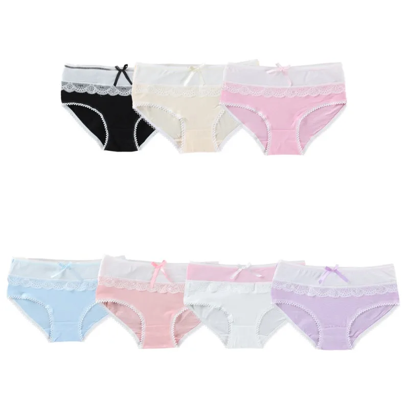 

Teenage Lace Pants Underpants Bowknot Young Girl Briefs Breathable Student Girls Short Panties Kids Underwear 8-18Y