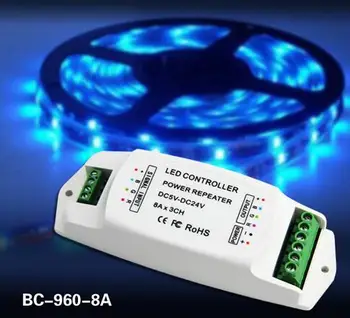 

BC-960-8A LED Amplifier 12v PWM LED power repeater 8A*3ch Amplifier DC12-24V power amplifier PWM power repeater
