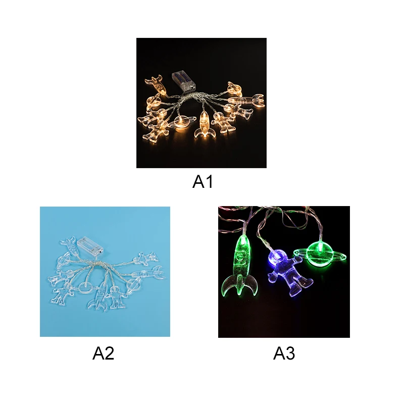 

10 LED Baby Room Decoration Led Home Outer Space String Garland Light Astronauts Spaceship Rocket Mars kid Gift