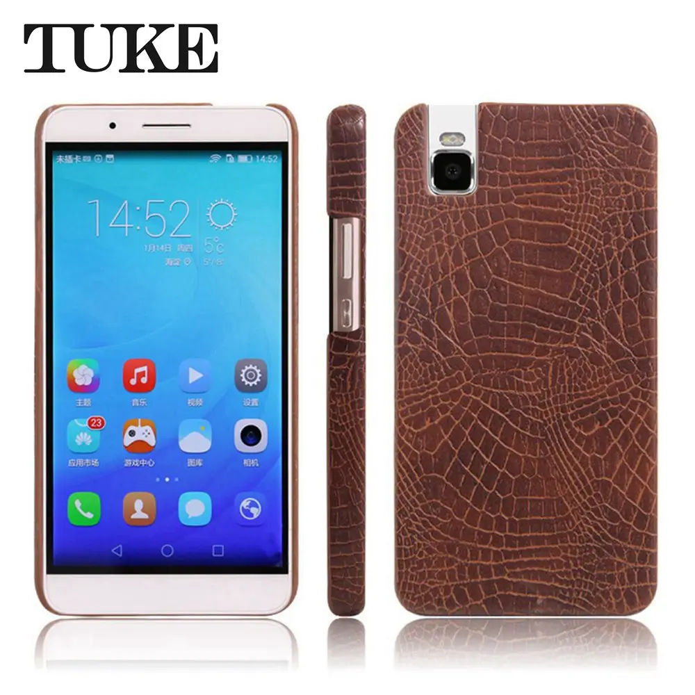 

TUKE Crocodile Pattern Case for Huawei Honor 7i Hard PC Back Cover For Huawei Honor Shot X ShotX Leather Etui For Huawei Honor7I