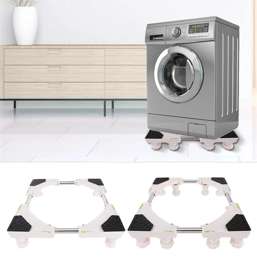 

Multi-Functional Movable Base Adjustable Sized Telescopic Furniture Dolly For Washing Machine Refrigerator Rack Kitchen Shelf