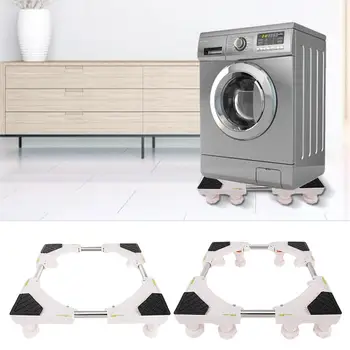 

Multi-Functional Movable Base Adjustable Sized Telescopic Furniture Dolly For Washing Machine Refrigerator Rack Kitchen Shelf