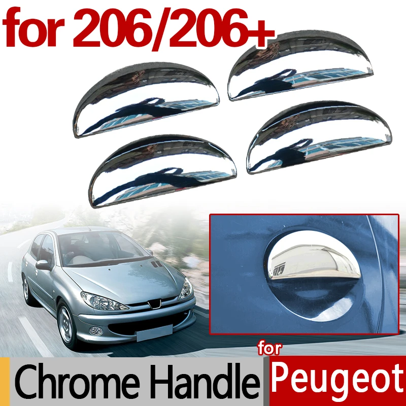 Copertura della maniglia della porta Argento Abs Auto Picc copertura dell/' automobile misura for il Peugeot 206 207 208 307 308 406 407 2006 3008 Protective Car Styling 8pz Adesivo per maniglia per p