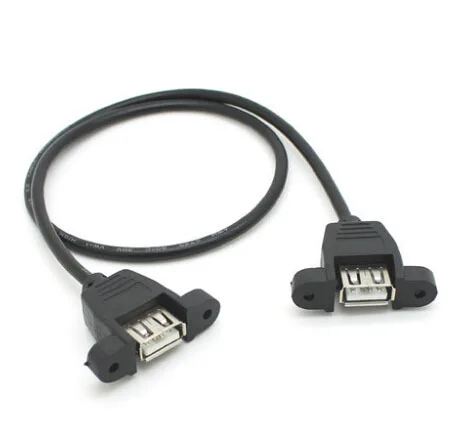 50pcs/Lot 0.5M/19.7inch Panel Mount USB 2.0 Type A Female to A/F - Data Sync Charge Extension Cable Line |