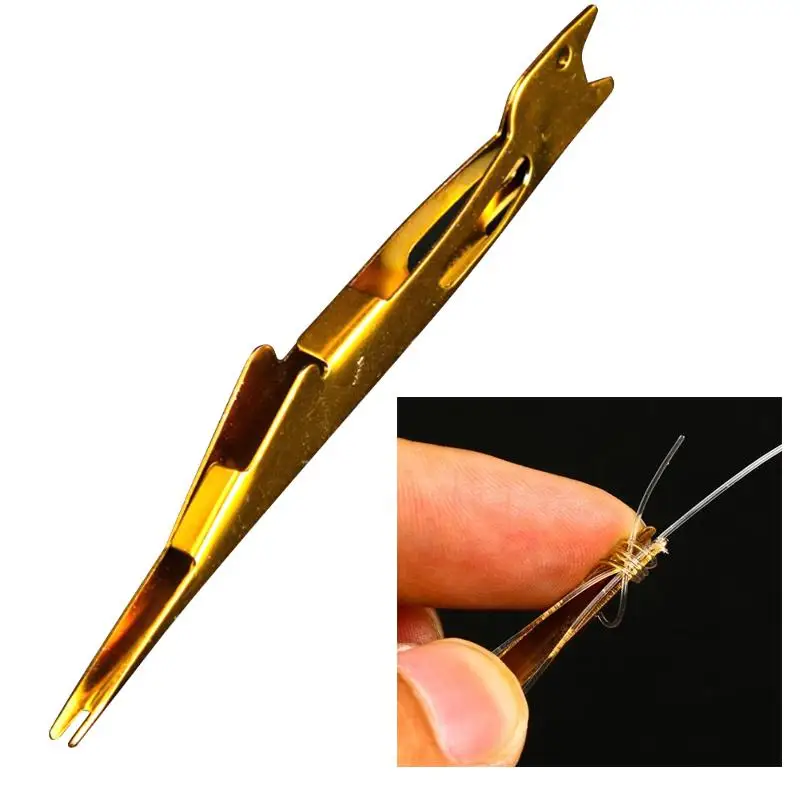 Tie Fast Knot Tying Tool Fly Fishing Line Tyer Gold Tackle Fish Accessories Equipment Outdoor Sports