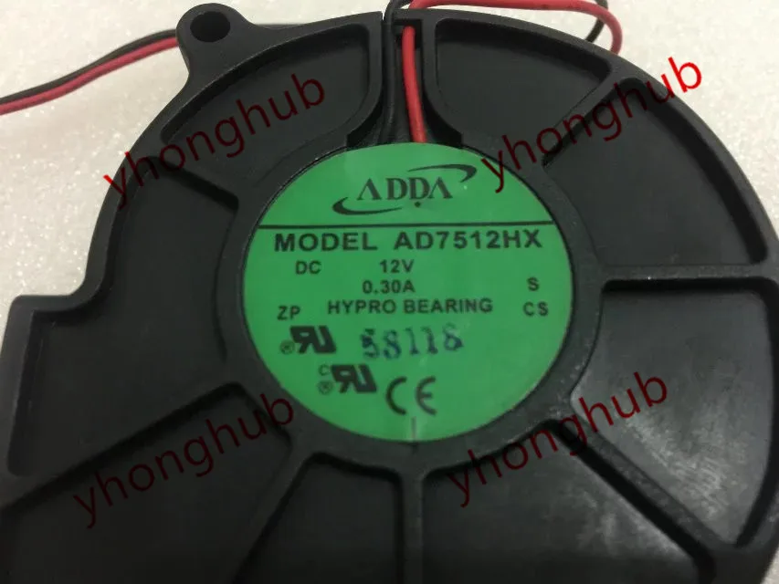 ADDA AD7512HX DC 12V 0.30A 2 провод сервер центробежный воздухонагнетатель широкого спектра