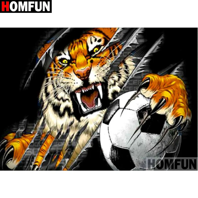 Алмазная живопись HOMFUN A17403 тигровый Футбол вышивка крестиком из