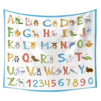 

SOFTBATFY Alphabet Baby Animal Wall Hanging Tapestry Headboard Bedspread Dorm Tapestry Home Decor
