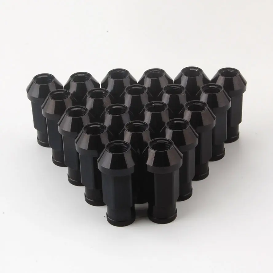 20Pcs Black M12 x 1.5MM Racing Wheel Rim Screw Extended Lugs Nut For IS
