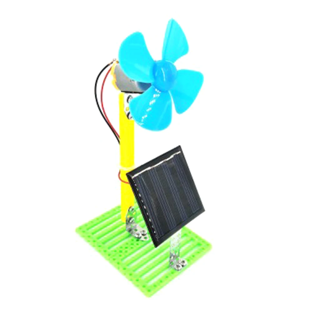 DIY Solar Powered Electric Fans Machine Physics Circuit Puzzle Science Toys