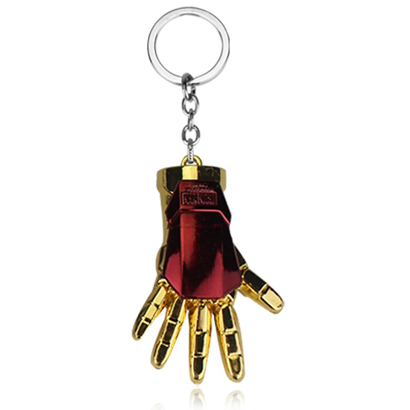 New Avengers Iron Man Glove Keychain Marvel Endgame Infinite Power Gauntlet Keyrings Key Chains Metal Pendant Christmas Jewelry - Цвет: gold