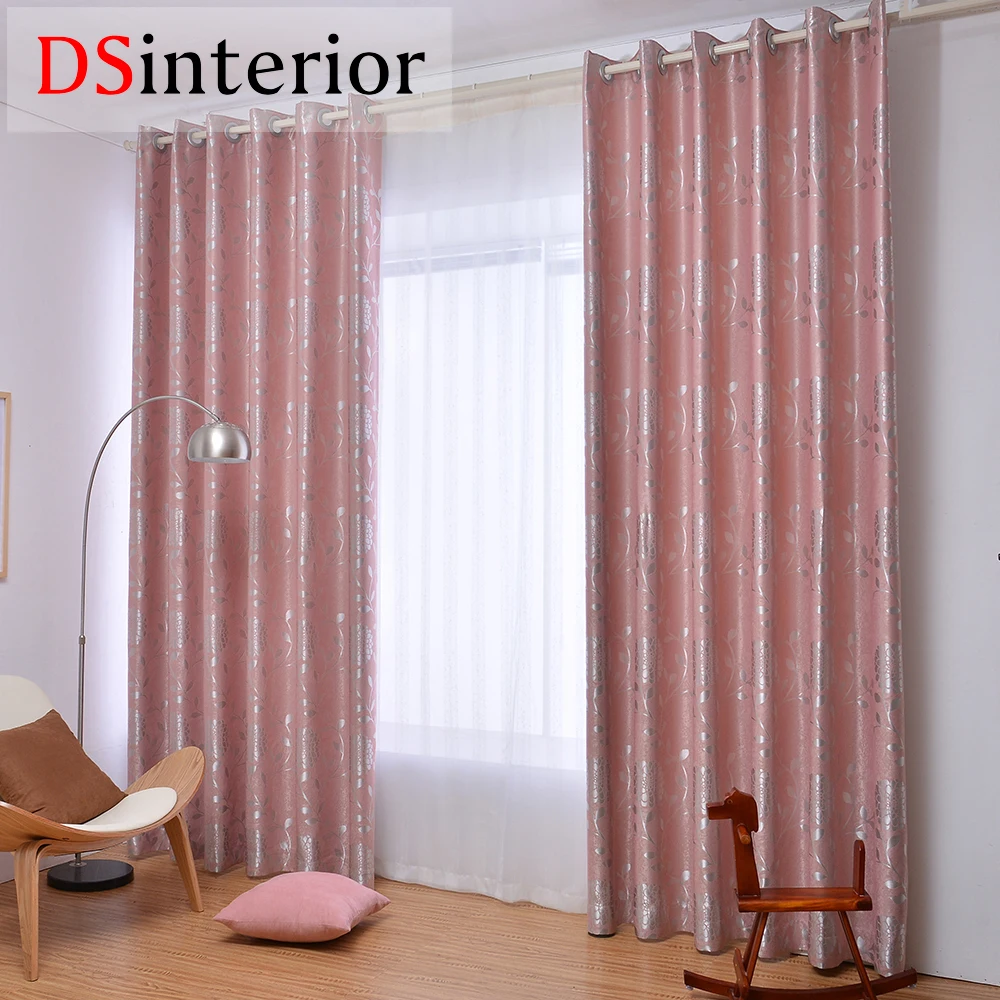 DSinterior Elegant Pink Blackout window font b curtain b font for living room font b custom
